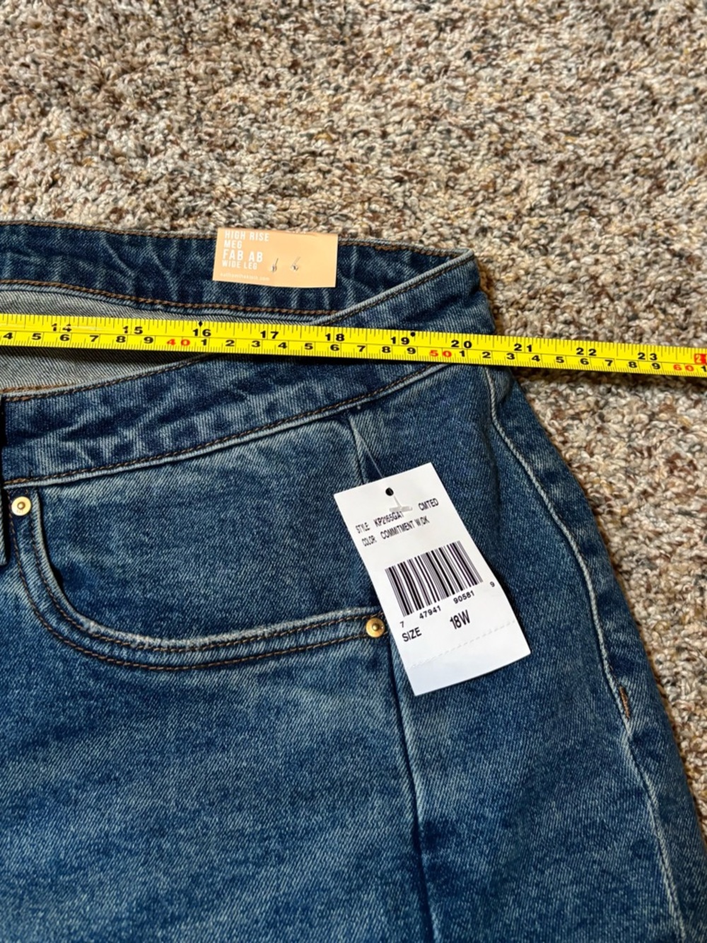 206 Kut From The Kloth High Rise Meg Fab Ab Wide Leg Jeans, NWT Size 18W - Picture 4 of 8
